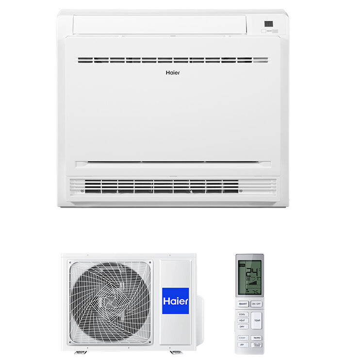 Ar Condicionado Haier DF9 (9000 BTU, Wi-Fi, Duplo Fluxo Ar, Instalação Chão, 18 m²)