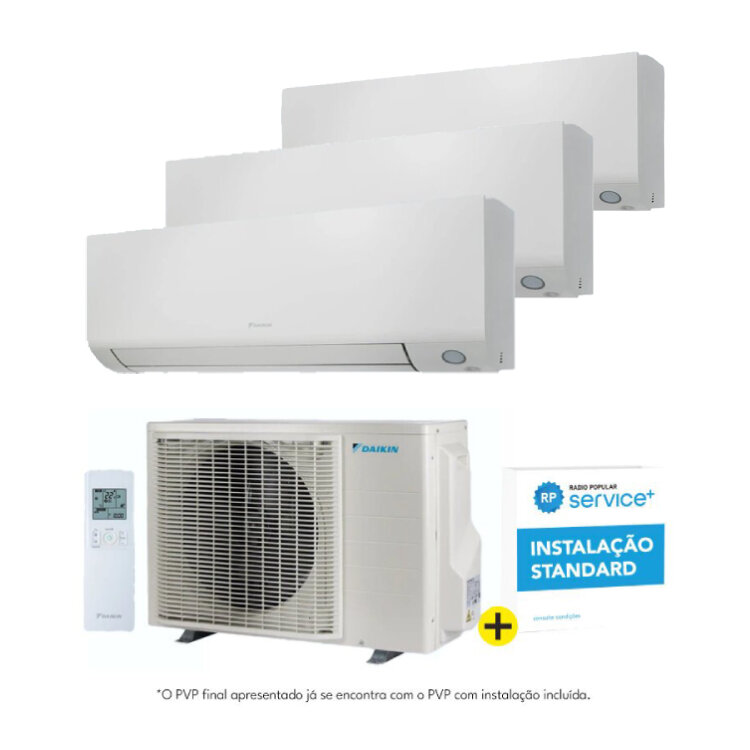 Ar Condicionado Daikin Perfera 68 3X9+9+12 (Capacidade Aquecimento 8,6 BTU, Wi-Fi, Área Recomendada. 2,7 m², Insuflação 3D ; Sensor Presença Duplo)